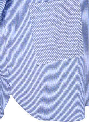 Randig bomullsskjorta med lös passform, Baja Blue Stripe, Packshot image number 3