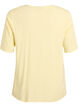 Kort&auml;rmad v&auml;vd blus med rund hals, Gul, Packshot image number 1