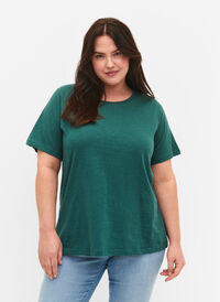 2-pack t-shirt i bomull, Mallard Green/Black, Model