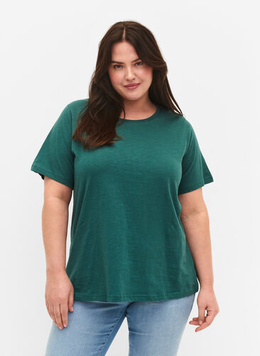 2-pack t-shirt i bomull, Mallard Green/Black, Model image number 0