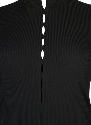 Figursydd klänning med utskurna detaljer, Black, Packshot image number 2