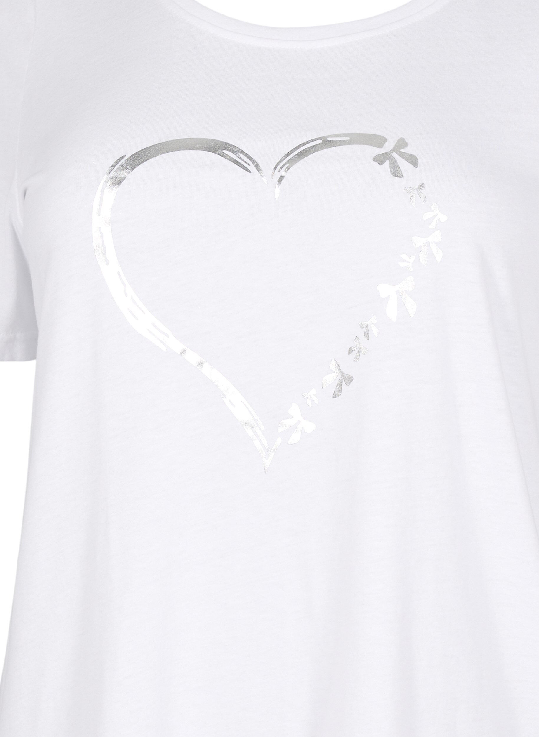 Zizzi FLASH - T-shirt med tryck, Vit, Packshot image number 2