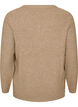 Melerad stickad blus med rund halsringning, Beige, Packshot image number 1