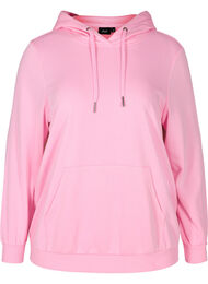 Sweatshirt med huva och ficka, Prism Pink
