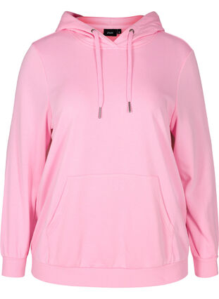 Sweatshirt med huva och ficka, Prism Pink, Packshot image number 0