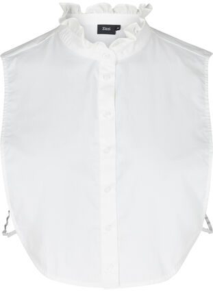 Lös skjortkrage med volangkant, Bright White, Packshot image number 0