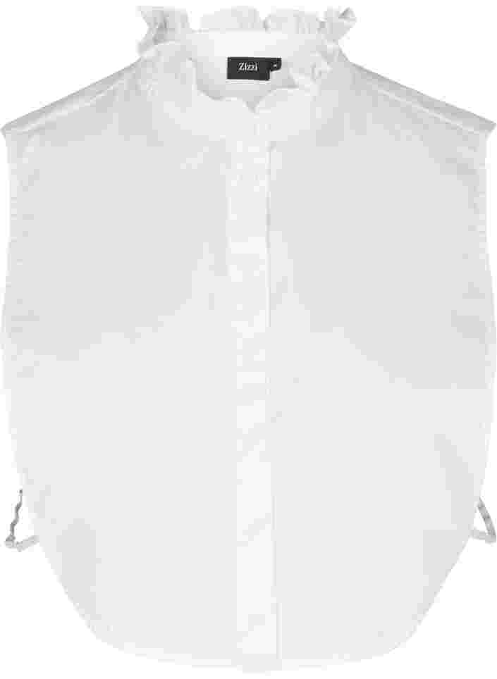 Lös skjortkrage med volangkant, Bright White, Packshot image number 0