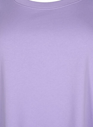 Sweatshirtklänning med korta ärmar och slits, Lavender, Packshot image number 2