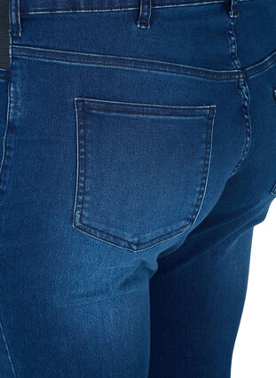 Superslim Amy jeans med resår i midjan, Dark blue denim, Packshot image number 3