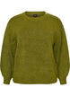 Stickad blus med knappdetalj, Gr&ouml;n, Packshot image number 0