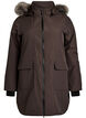 Vattent&auml;t parkas med huva, Brun, Packshot image number 0