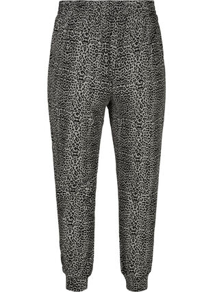 Pyjamasbyxor i bomull med leopardmönster, Leo AOP, Packshot image number 1