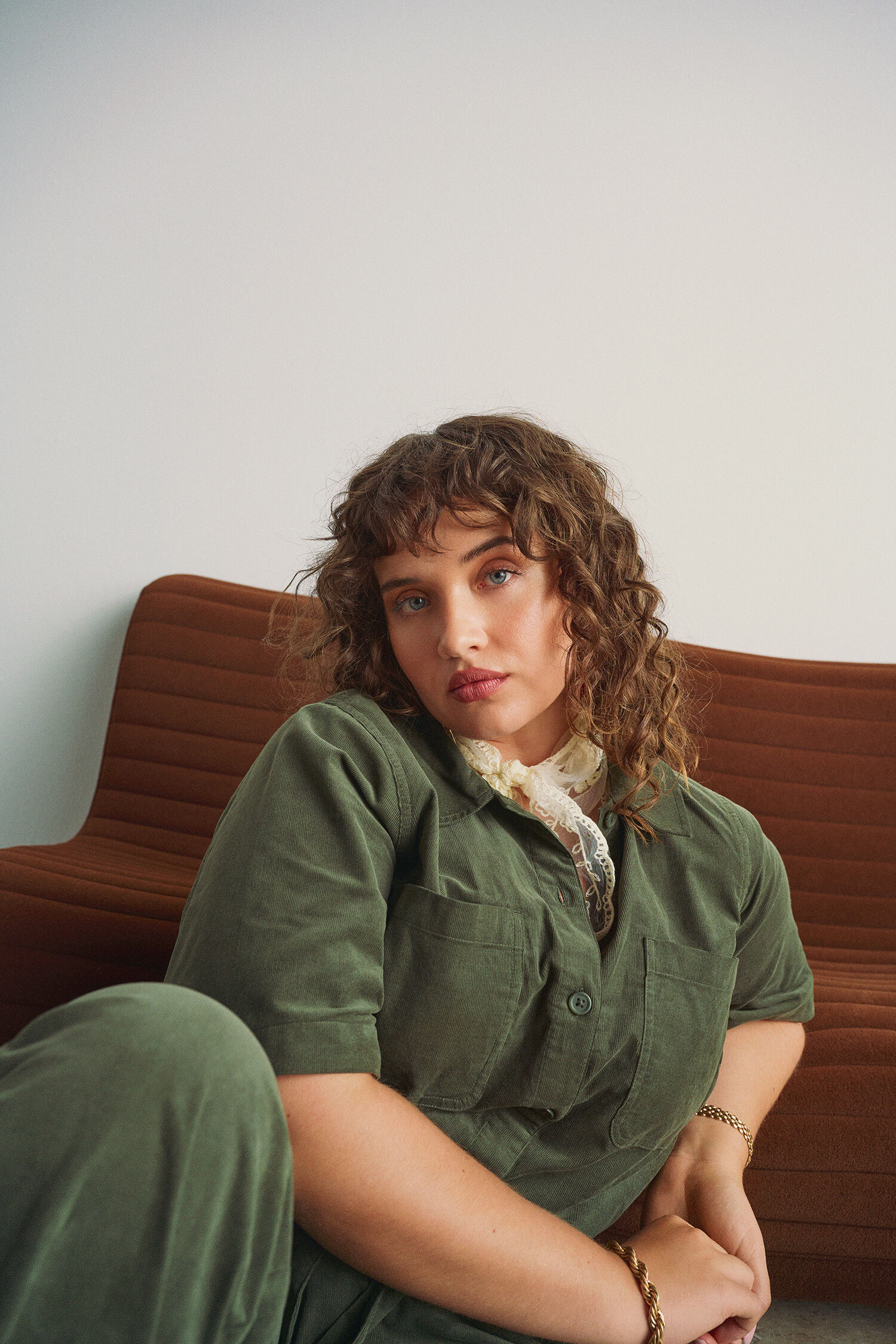 Zizzi Jumpsuit i bomullssammet, , Model