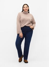 Megan jeans med extra hög midja och normal passform, Dark blue, Model