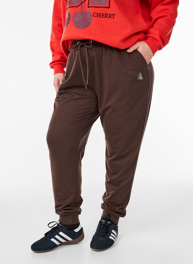 Sweatshirt med motiv framtill, R&ouml;d, Model image number 0