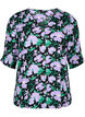 Blus i viskos med knappar, Black Small Flower, Packshot image number 0