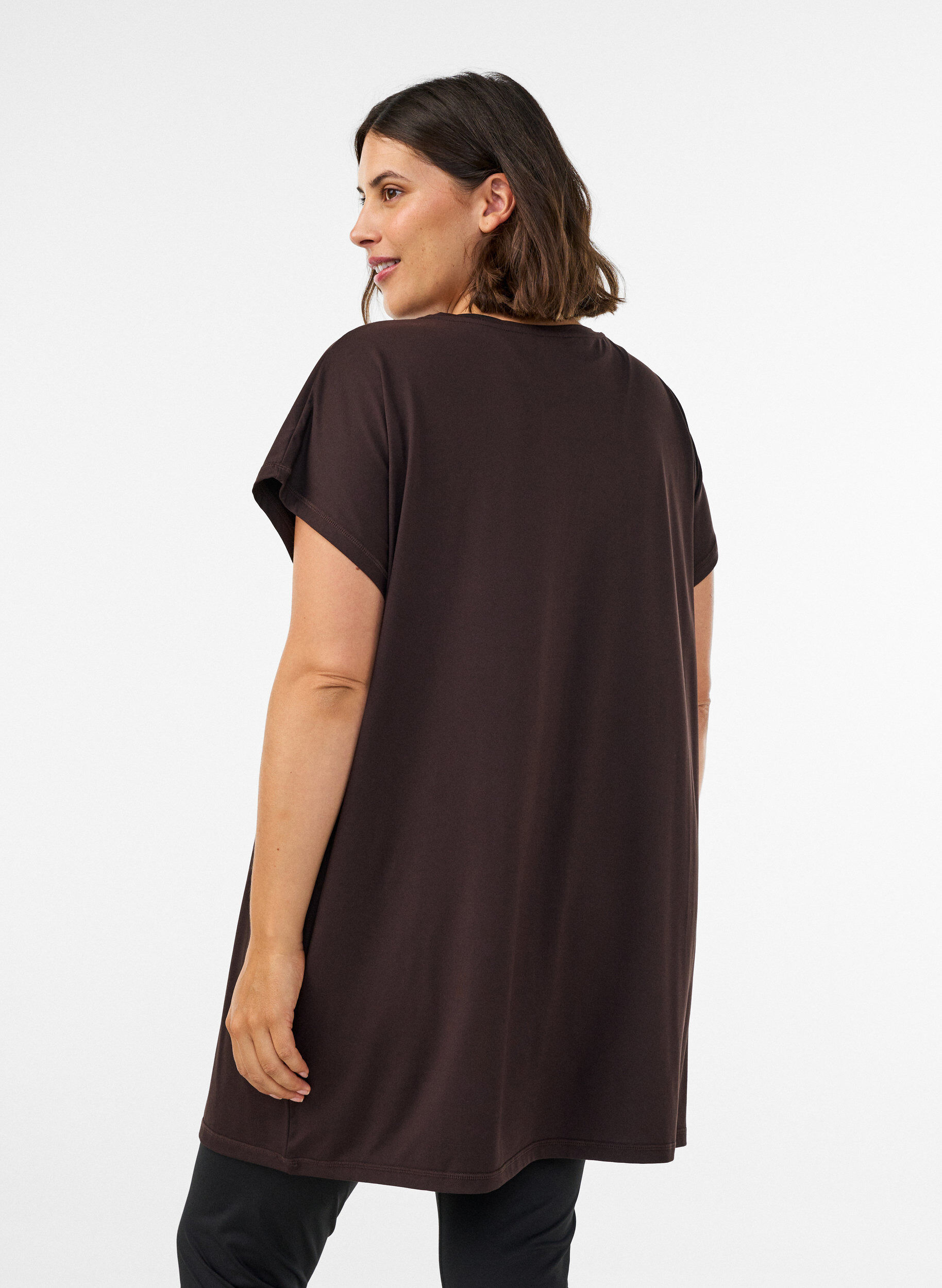ZizziL&aring;ng tr&auml;nings-t-shirt, Brun, Model image number 2