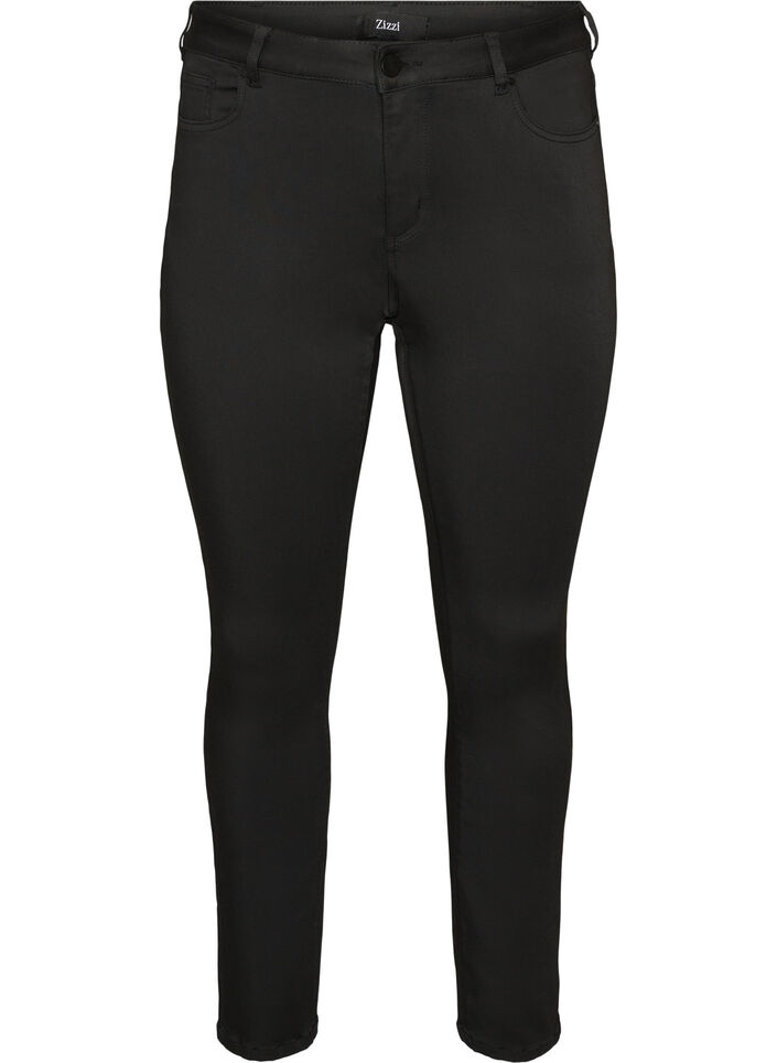 Emily Stay Black jeans med normal midja, Svart, Packshot image number 0