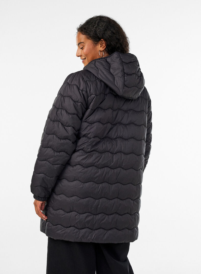 Quiltad jacka, Svart, Model image number 2