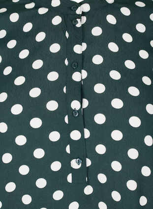 Tunika i viskos med långa ärmar och slits, Scarab w. White Dots, Packshot image number 2