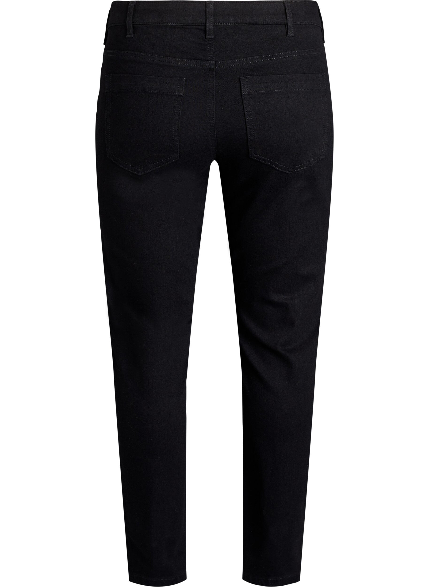 ZizziEmily-jeans med smal passform och normal midja, Svart, Packshot image number 1