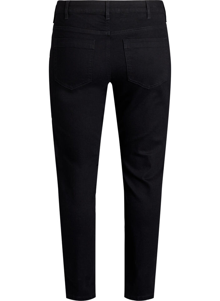 Emily-jeans med smal passform och normal midja, Svart, Packshot image number 1