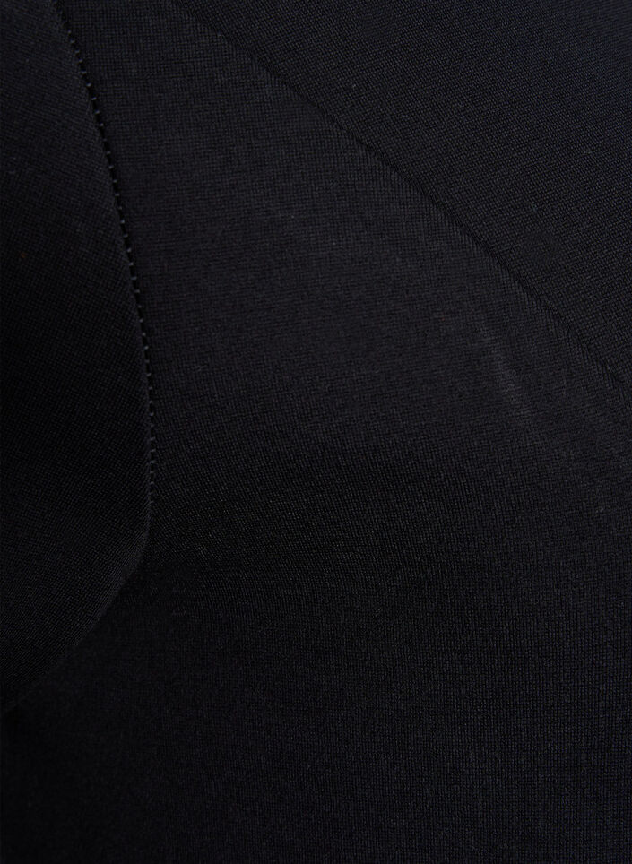 Enf&auml;rgad kl&auml;nning med 3/4-&auml;rmar och slits, Black, Packshot image number 3