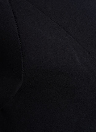 Enfärgad klänning med 3/4-ärmar och slits, Black, Packshot image number 3