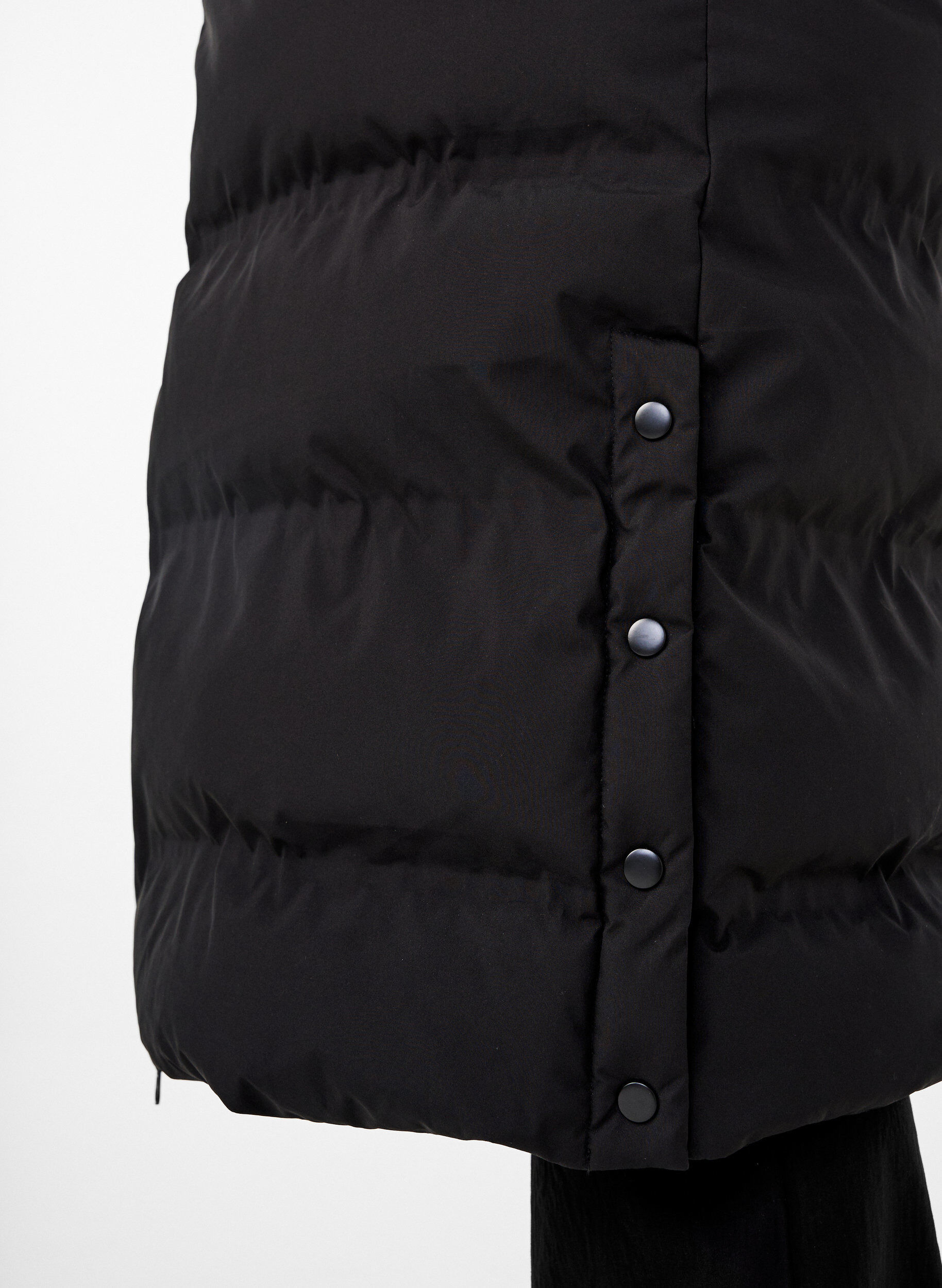 ZizziL&aring;ng puffervinterjacka med huva, Svart, Model image number 3