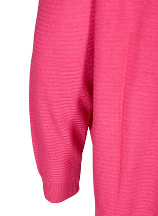 Stickad tröja med rund halsringning, Hot Pink, Packshot image number 3