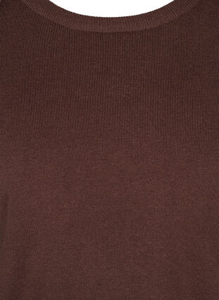Stickad tröja med rund urringning, Coffee Bean, Packshot image number 2
