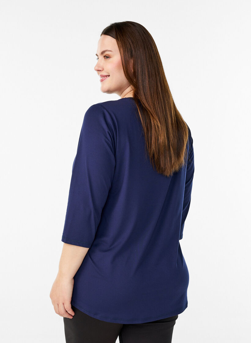 Tr&auml;ningstr&ouml;ja med 3/4 &auml;rmar, Bl&aring;, Model image number 2