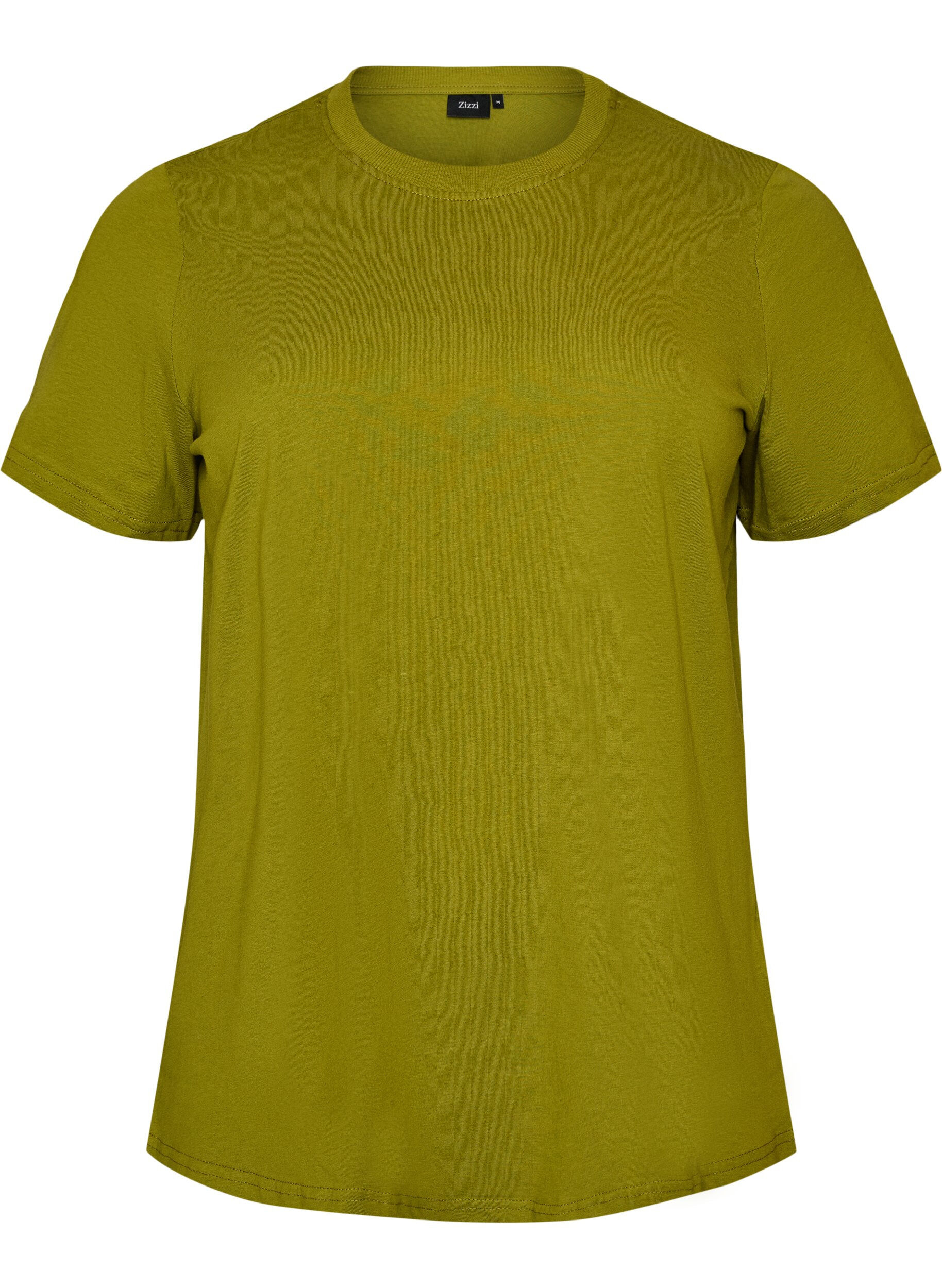 Enkel t-shirt i bomull med rund halsringning