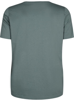 T-shirt från FLASH med tryck, Balsam Green Star, Packshot image number 1
