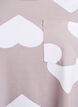 Lång natt-t-shirt i modalblandning med hjärtan, Grå, Packshot image number 2
