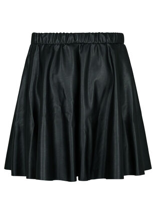 Lös kjol i läderimitation, Black, Packshot image number 1