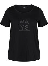 T-shirt i bomull med tryck, Black WAYS