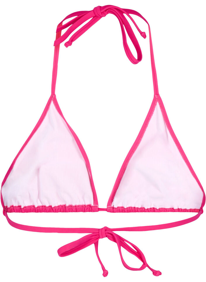 Enfärgad triangel-bikinitopp, Rosa, Packshot image number 1