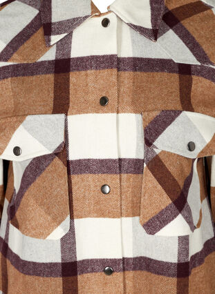 Rutig oversize-skjortjacka, Brown Check Ass, Packshot image number 2