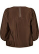 Blus med 3/4-&auml;rm och spetsdetaljer, Brun, Packshot image number 1