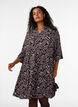 Kort a-linjeformad kl&auml;nning i jersey med helt&auml;ckande m&ouml;nster, M&ouml;rk Bordeaux, Model image number 0