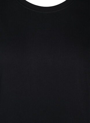 Tunika i sweatshirtmaterial med snörning, Black, Packshot image number 2