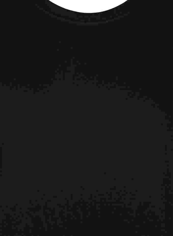 Tunika i sweatshirtmaterial med snörning, Black, Packshot image number 2