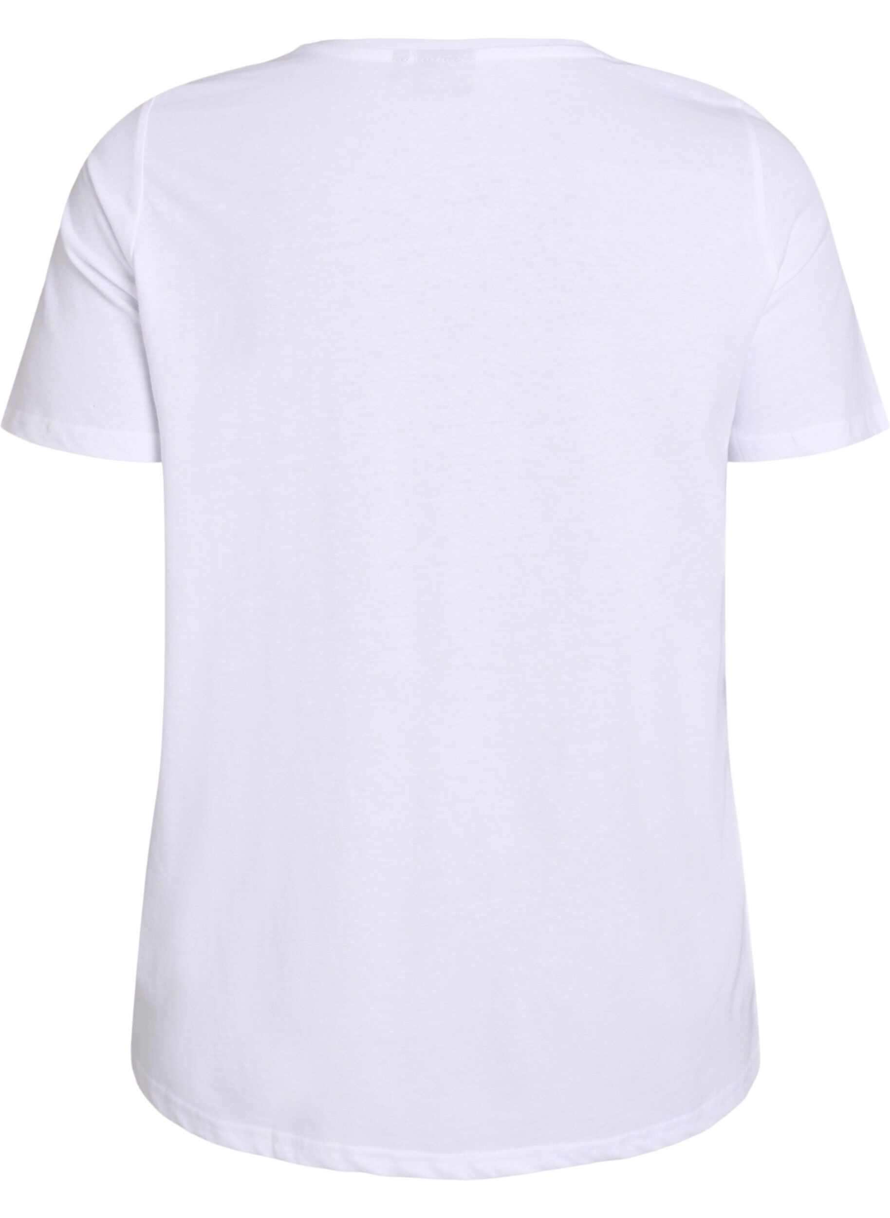 ZizziT-shirt med tryck, Vit, Packshot image number 1