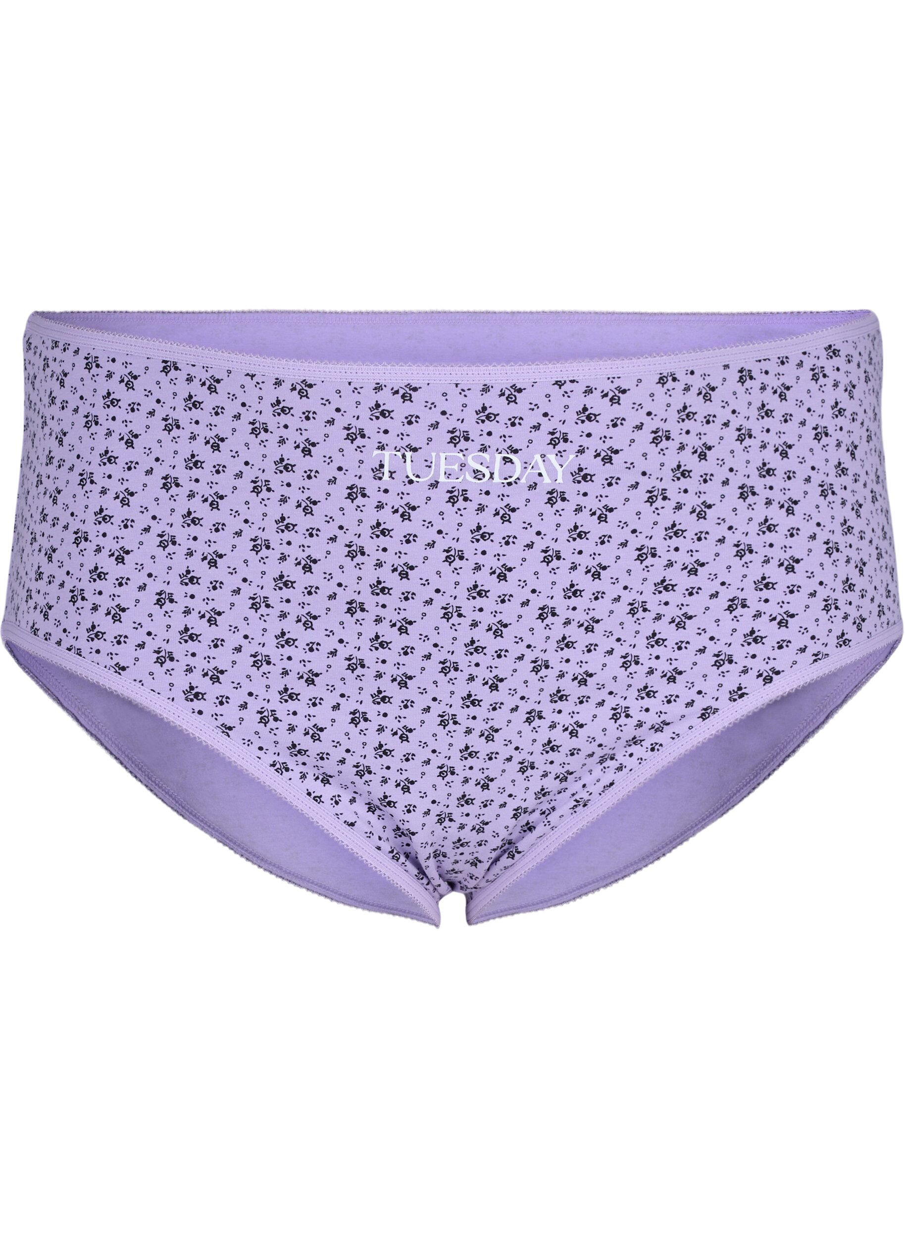 Zizzi 7-pack Briefs med normal midja, Lila, Packshot image number 2