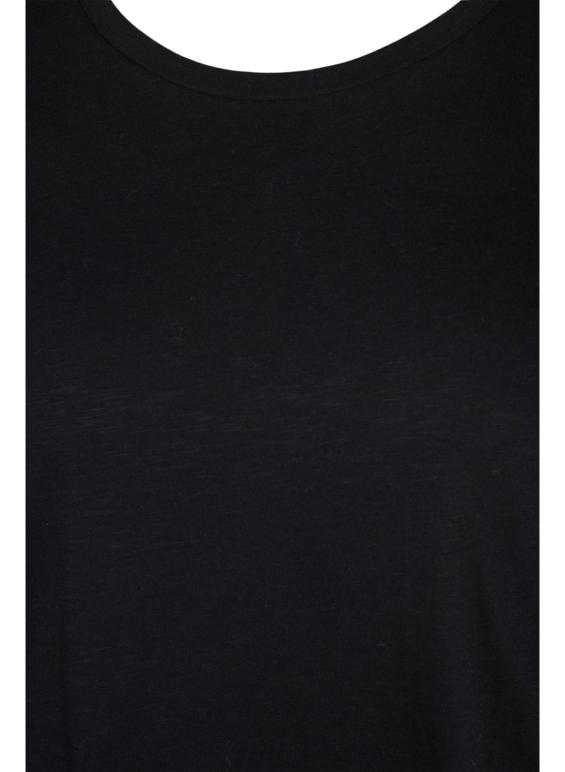 Zizzi 2-pack t-shirt i bomull, Black/B White, Packshot image number 2
