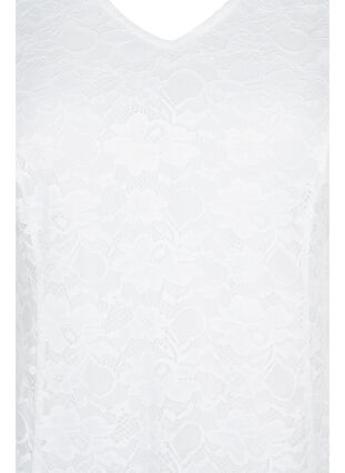 Spetsklänning med 3/4-ärmar, White, Packshot image number 2