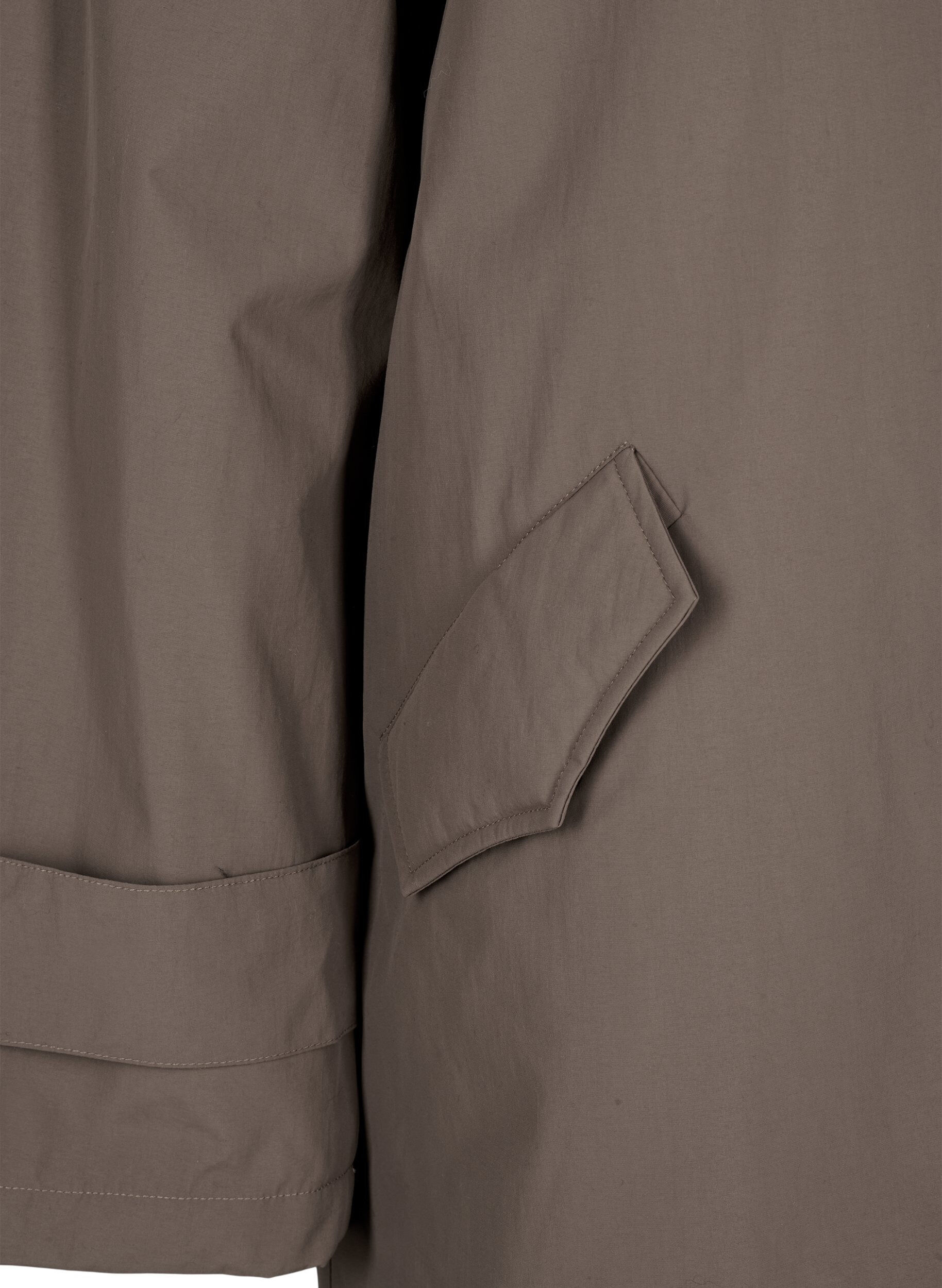 Zizzi &Ouml;verg&aring;ngskappa med sammetskrage och fickor, Chocolate Chip, Packshot image number 3