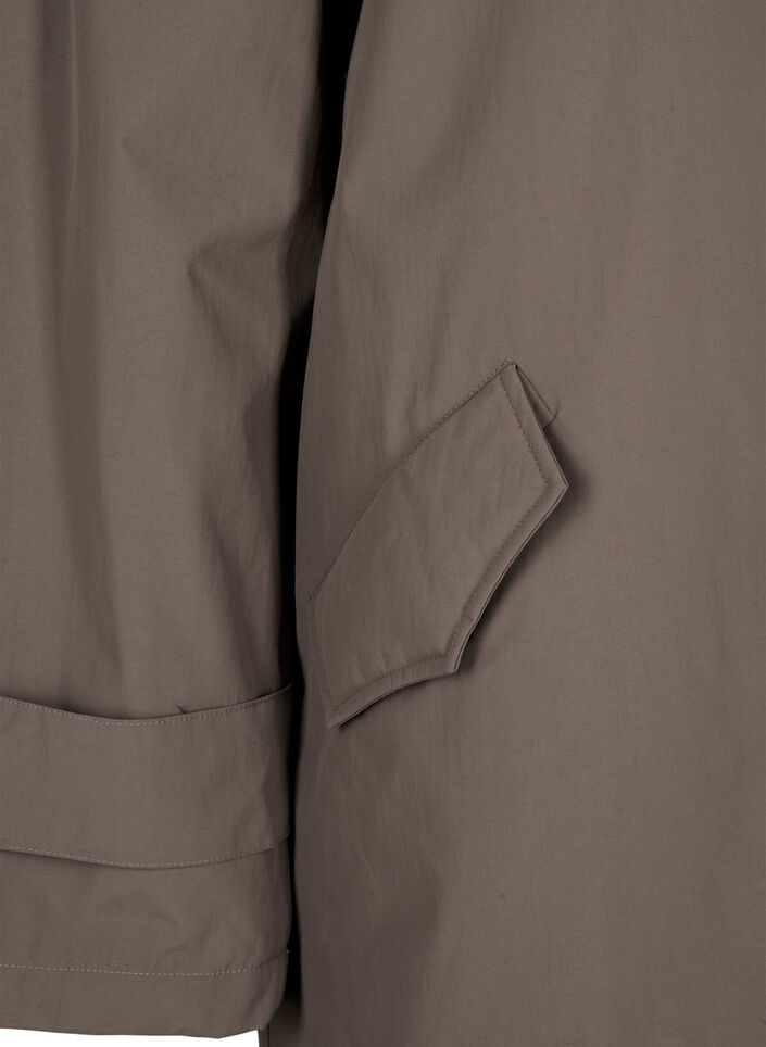 Övergångskappa med sammetskrage och fickor, Chocolate Chip, Packshot image number 3