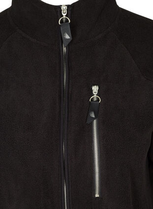 Fleece cardigan med blixtlås, Black, Packshot image number 2